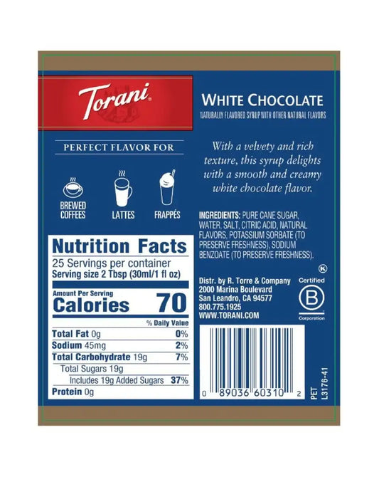 White Chocolate (Chocolate Bianco) 750 ml Syrup